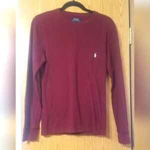 Polo by Ralph Lauren Men's Maroon Long Sleeve Sleep Shirt Small